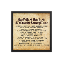 Load image into Gallery viewer, *NEW* "How to Be A Hero" 80's Framed Poster