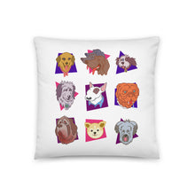 Load image into Gallery viewer, "Dogs of the 80s" White Throw Pillow