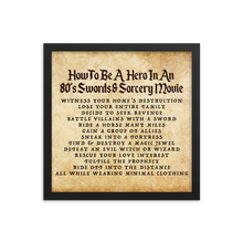 Load image into Gallery viewer, *NEW* &quot;How to Be A Hero&quot; 80&#39;s Framed Poster

