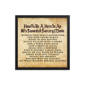 *NEW* "How to Be A Hero" 80's Framed Poster