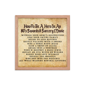 *NEW* "How to Be A Hero" 80's Framed Poster