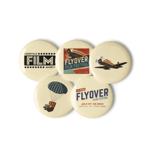 Load image into Gallery viewer, *NEW* Flyover Film Festival 2023 - Set of 5 pin buttons
