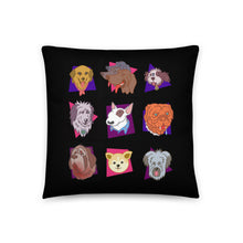 Load image into Gallery viewer, &quot;Dogs of the 80s&quot; Black Throw Pillow
