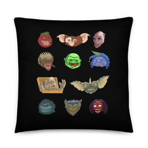 80's Tiny Monsters Throw Pillow