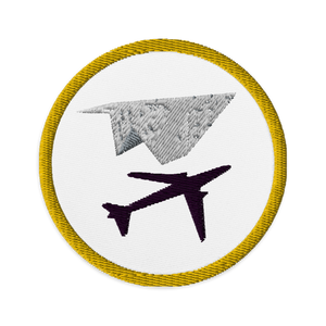 Flyover Film Festival Paper Airplane Logo Embroidered Patch