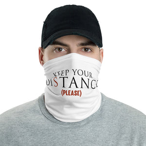 "Keep Your Distance" Neck Gaiter - White (% of Proceeds to Trunacy)